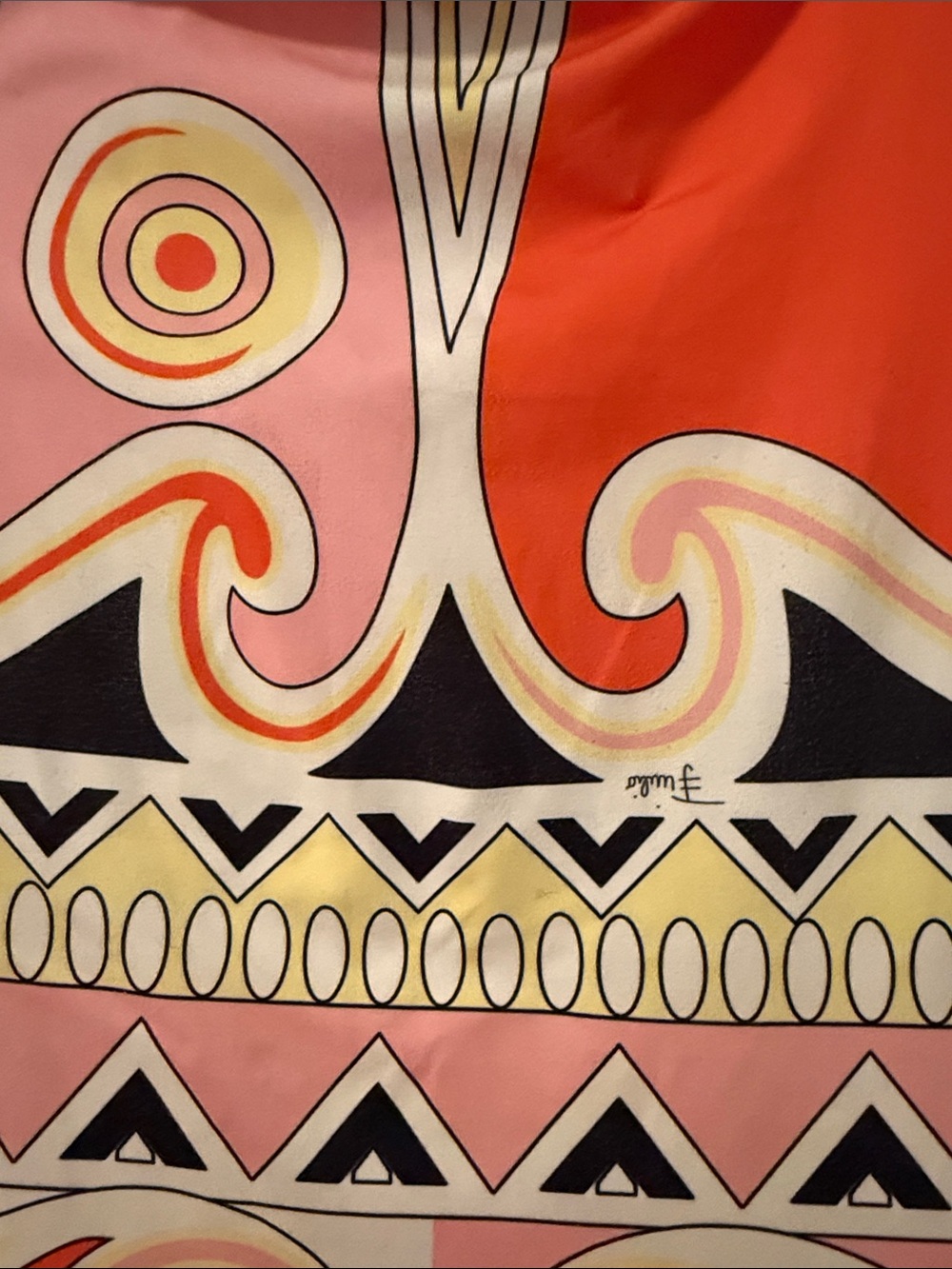 Emilio Pucci Pink Red Black Yellow 38 Italy Shift Dress Mod Printed 6 Small Med - Picture 9 of 16